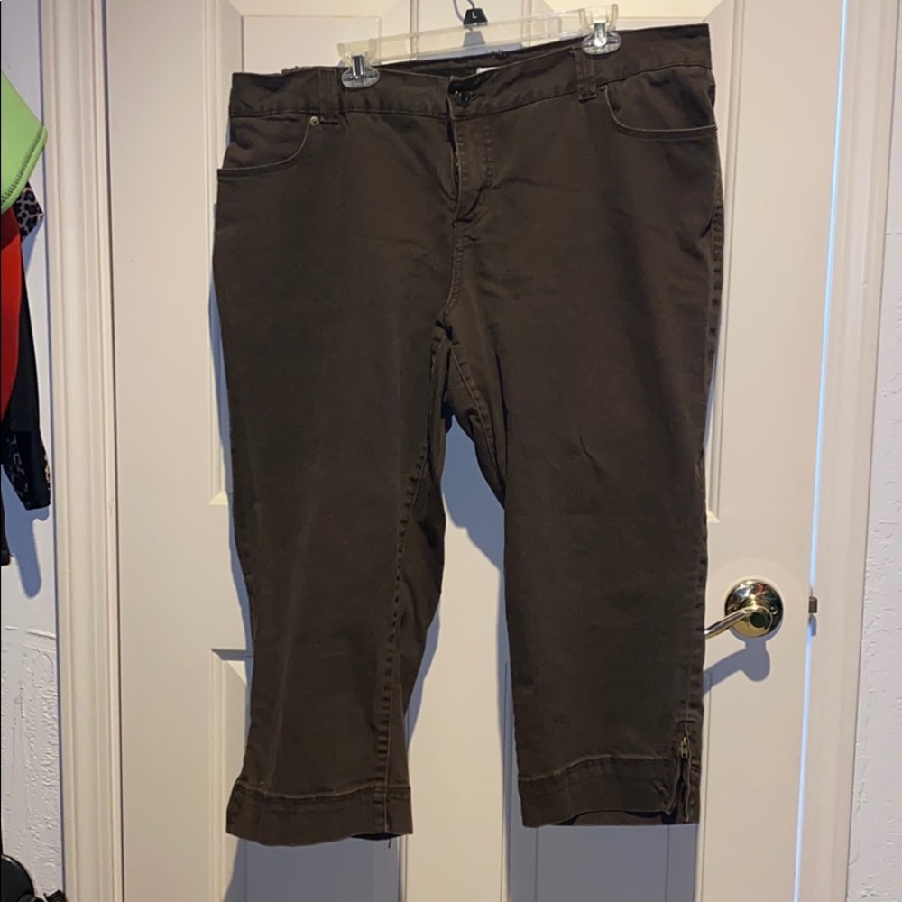 Venezia cropped brown jeans with zippered legs 24